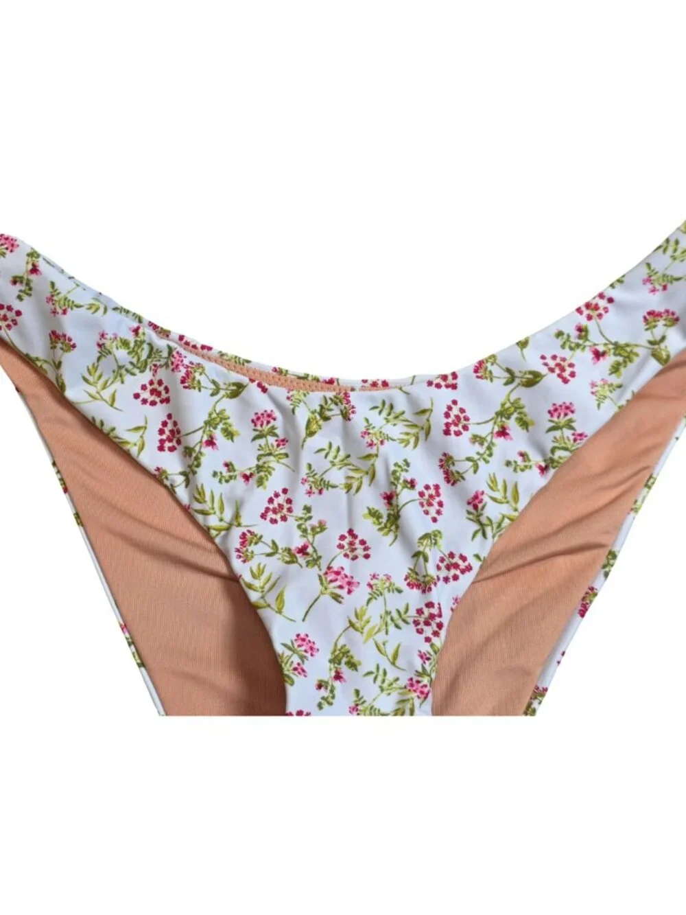NWT Women's - J. Crew Floral Curved Waist Cheeky Bikini Bottom, Size Small